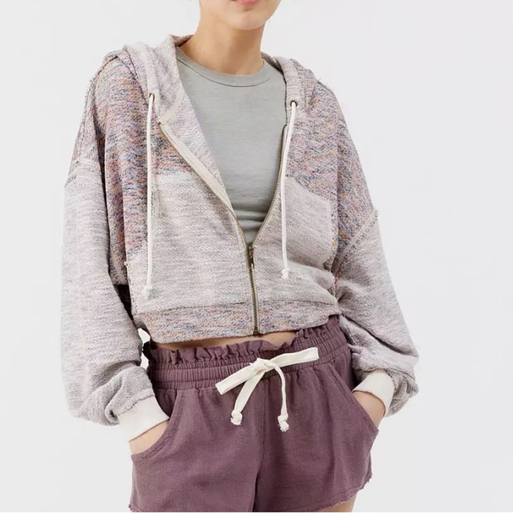 UO BDG Leah Beach Zip-Up Hoodie Sweatshirt Size S Coastal Beachy Casual